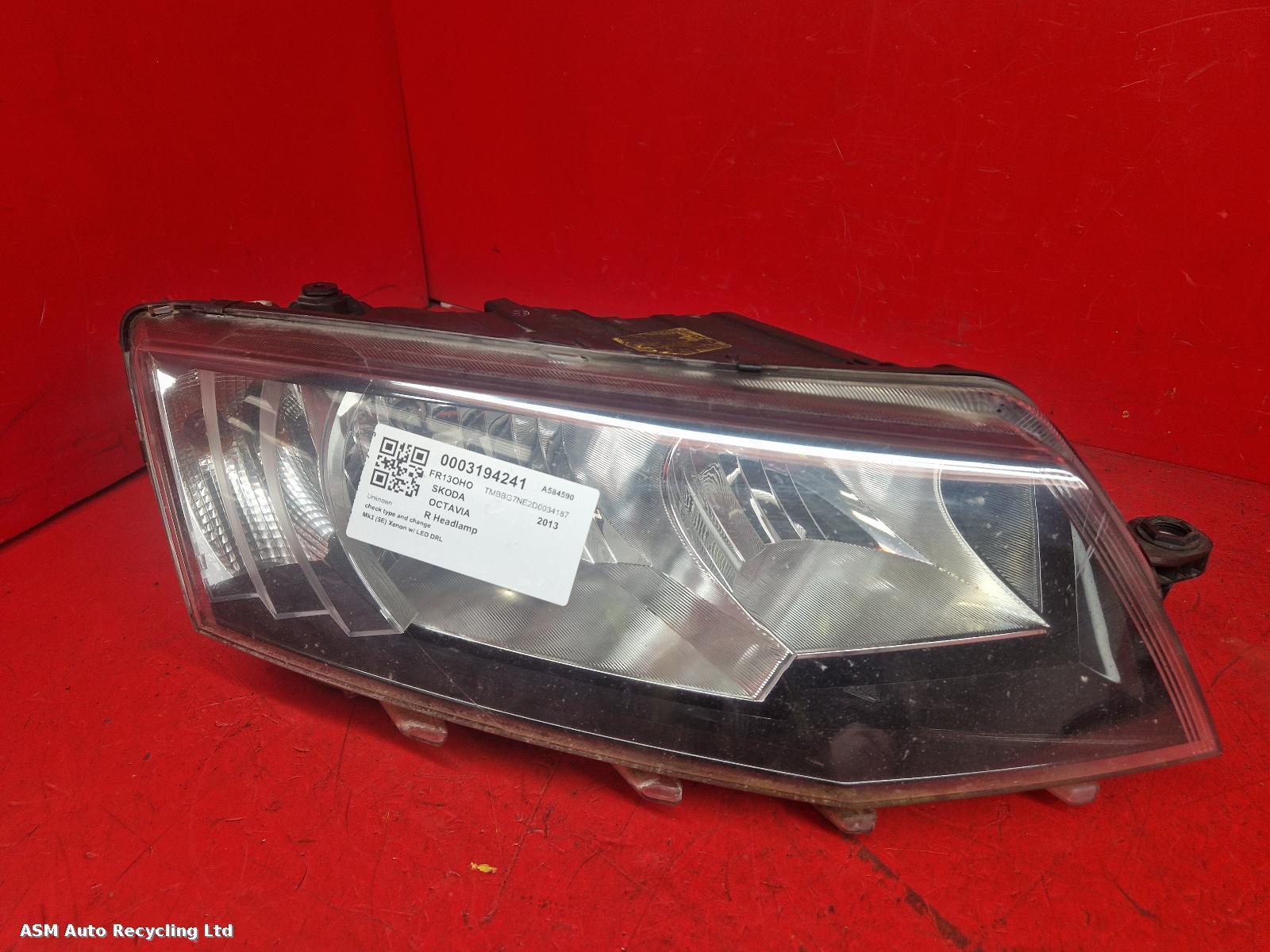 View Auto part R Headlamp Skoda Octavia 2013