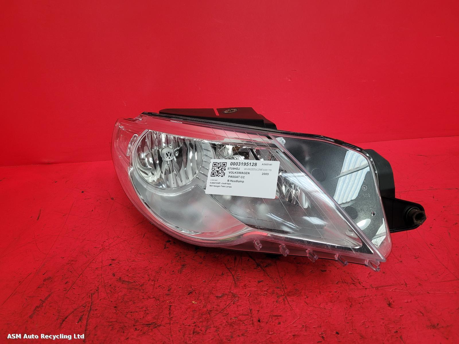 View Auto part R Headlamp Volkswagen Passat Cc 2009