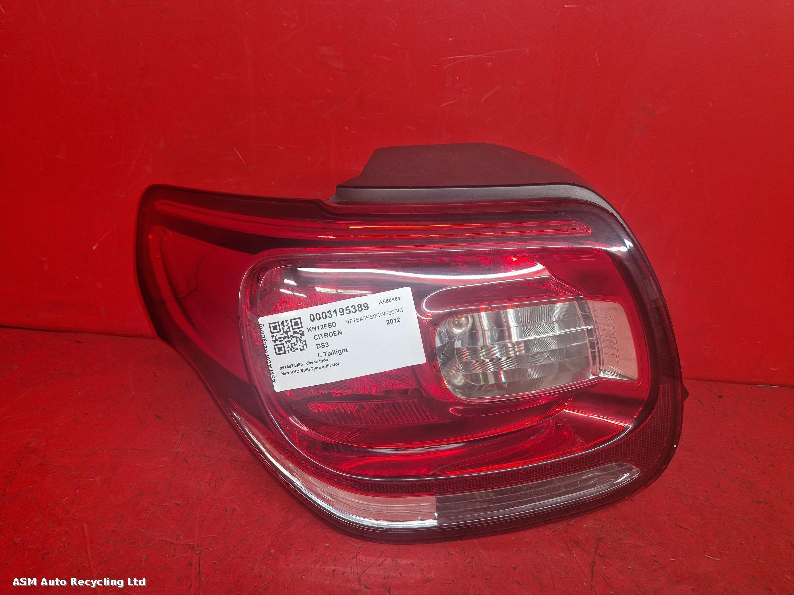 View Auto part L Taillight Citroen Ds3 2012