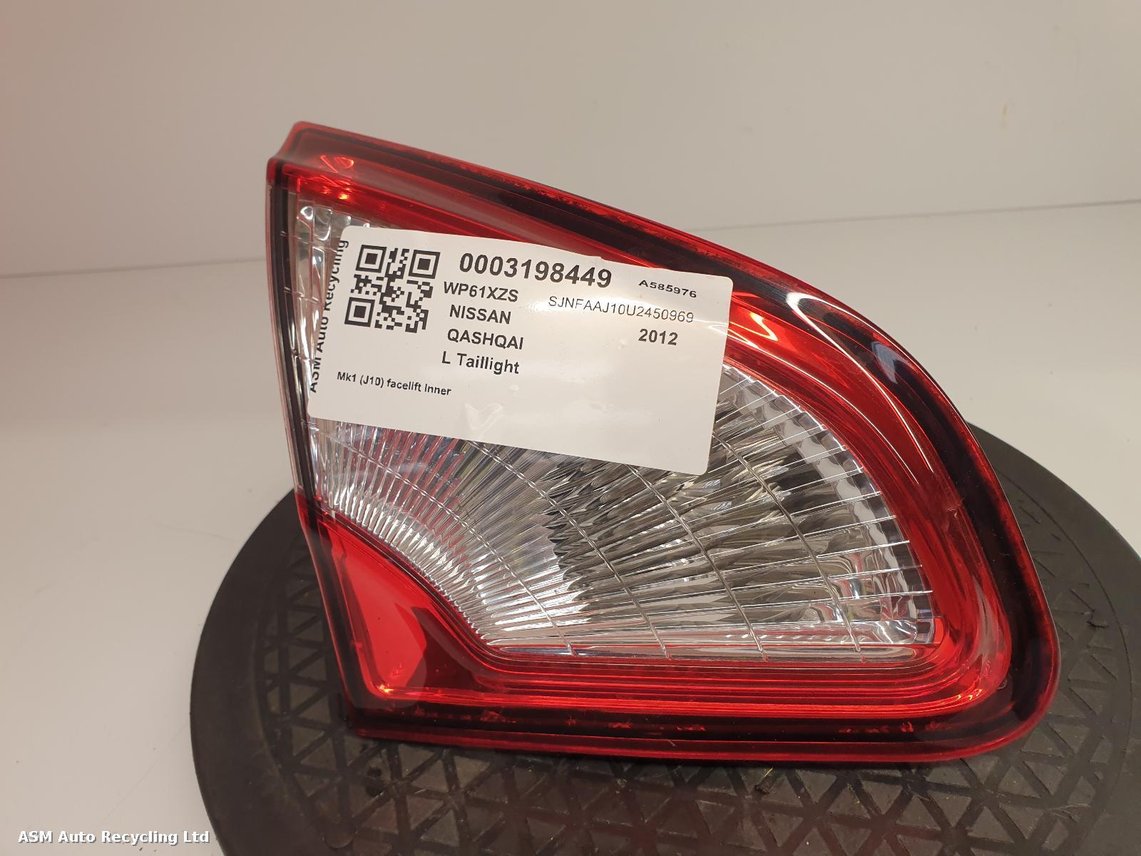 View Auto part L Taillight Nissan Qashqai 2012