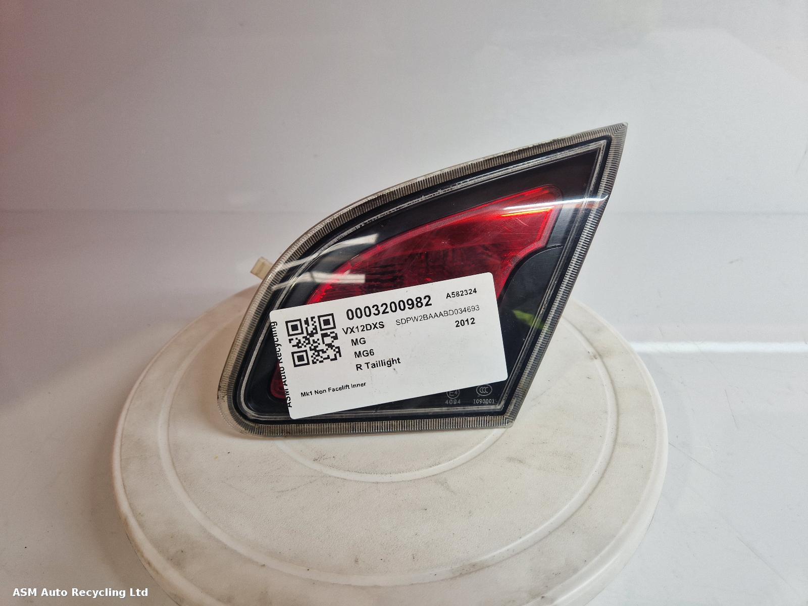 View Auto part R Taillight Mg Mg6 2012