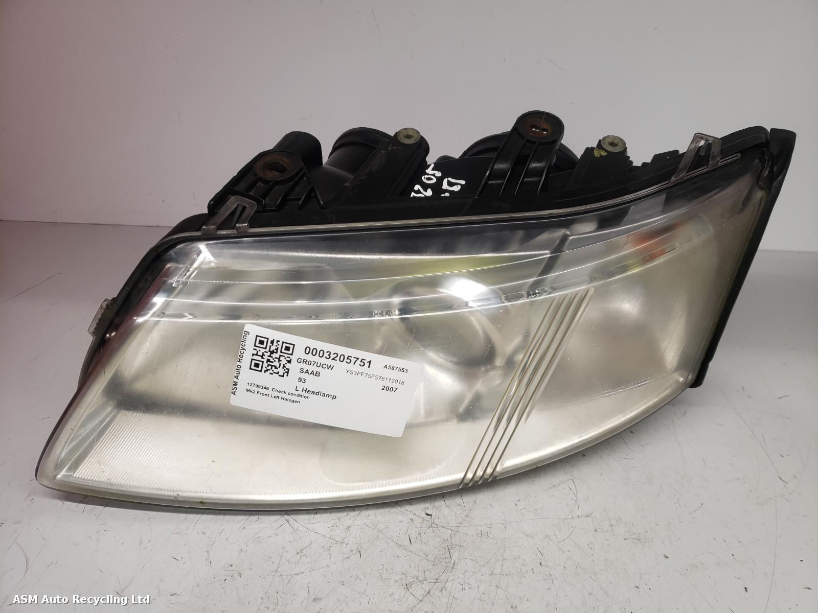 View Auto part L Headlamp Saab 93 2007