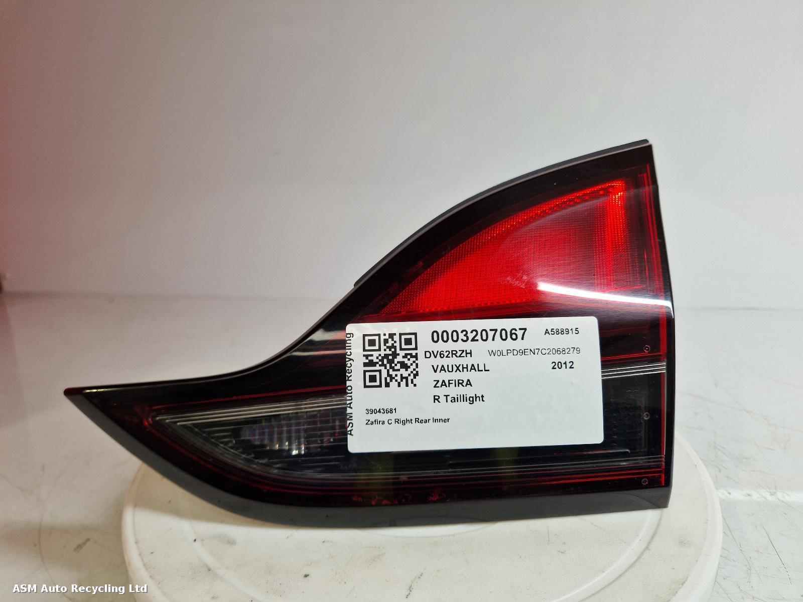 View Auto part R Taillight Vauxhall Zafira 2012