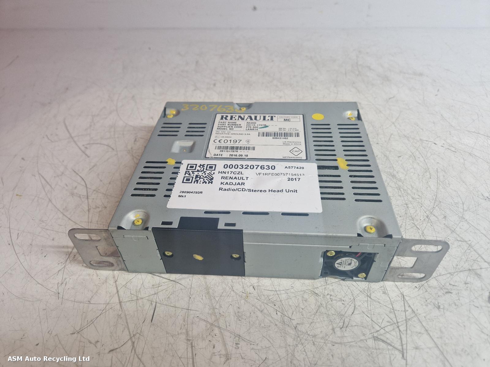 View Auto part A/V Equipment Renault Kadjar 2017