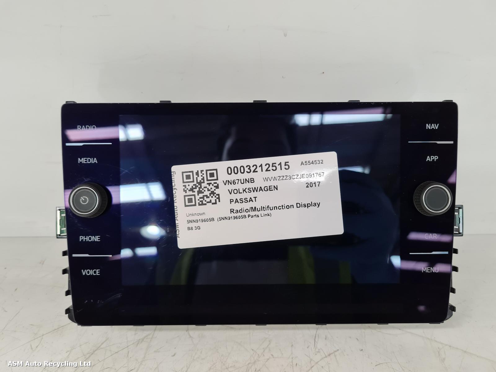 View Auto part Radio Display Volkswagen Passat 2017