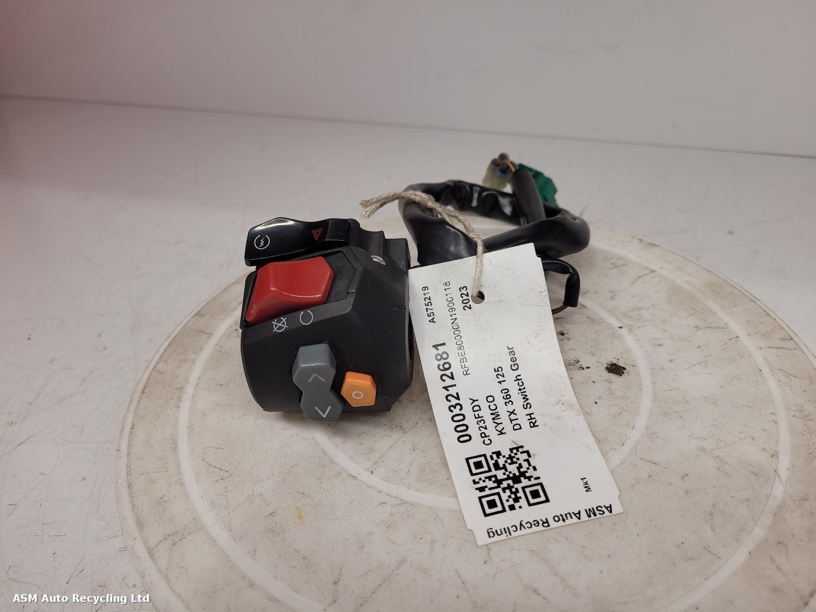 View Auto part RH Switch Gear Kymco Dtx 360 125 2023