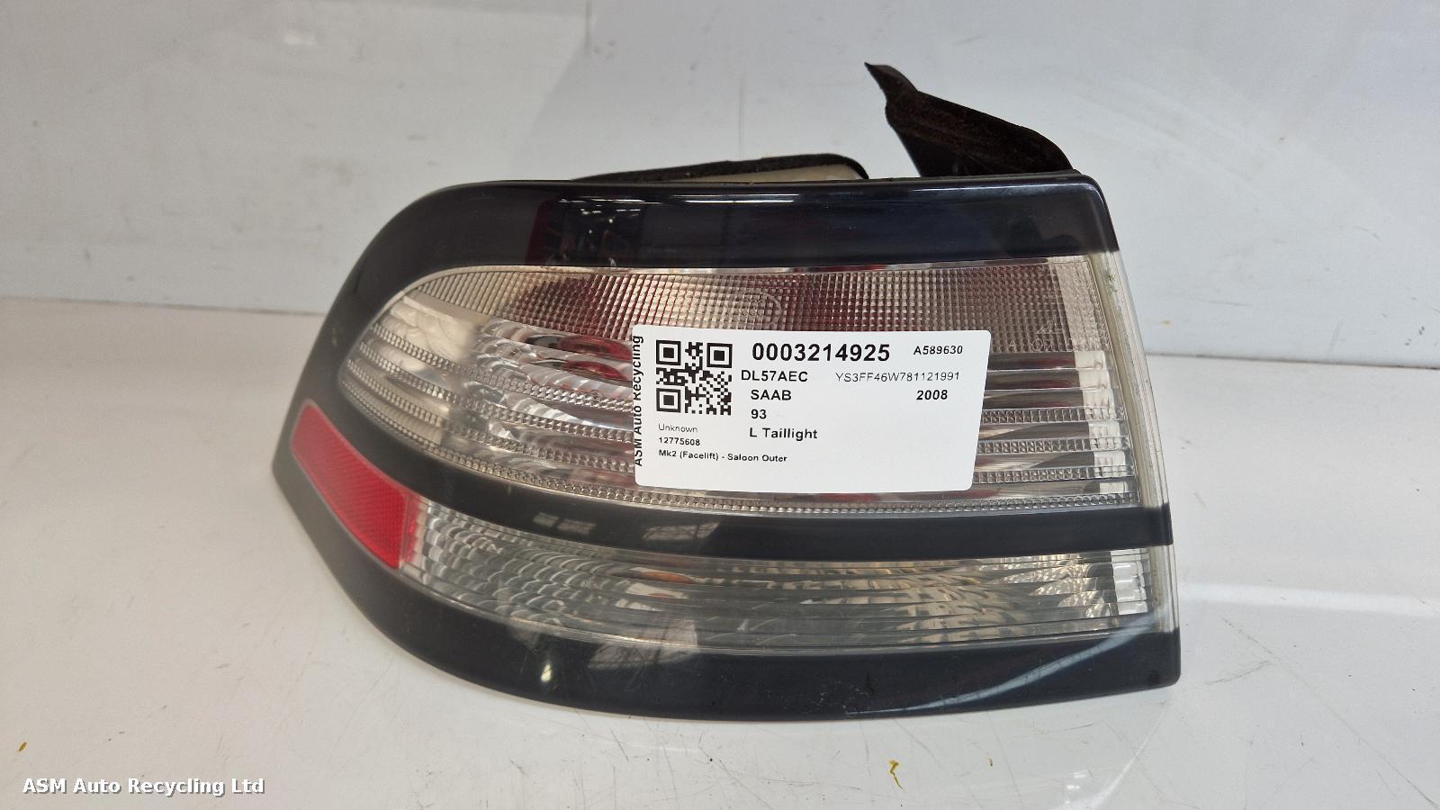 View Auto part L Taillight Saab 93 2008