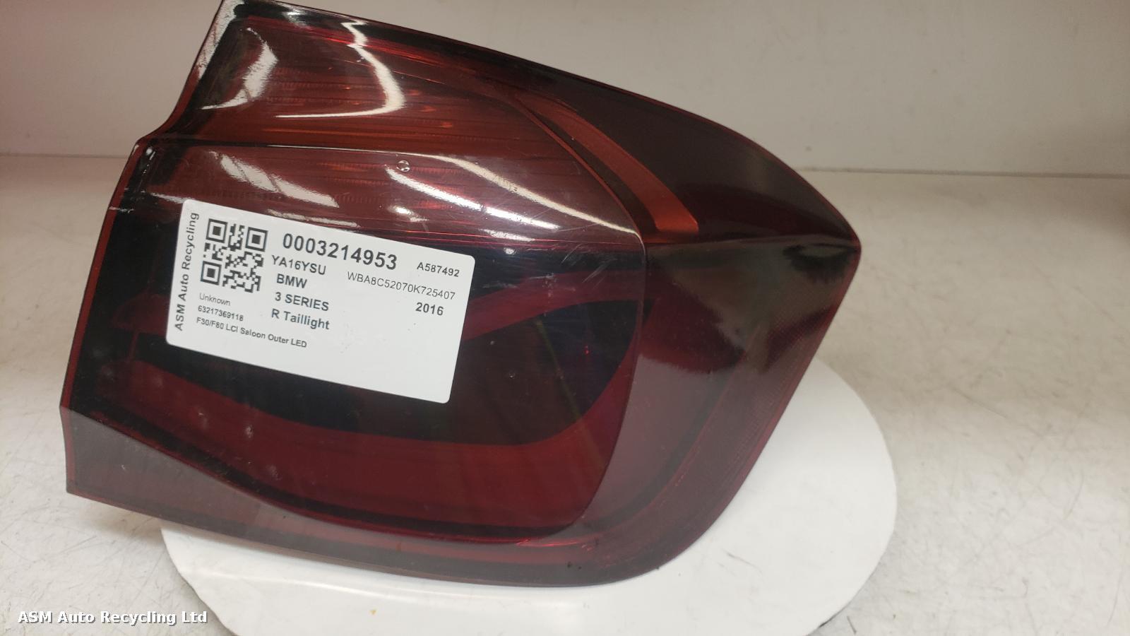 View Auto part R Taillight Bmw 3 Series 2016