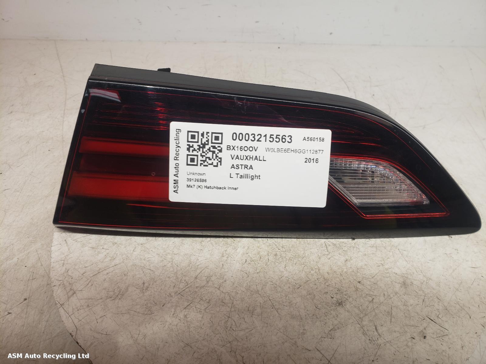 View Auto part L Taillight Vauxhall Astra 2016