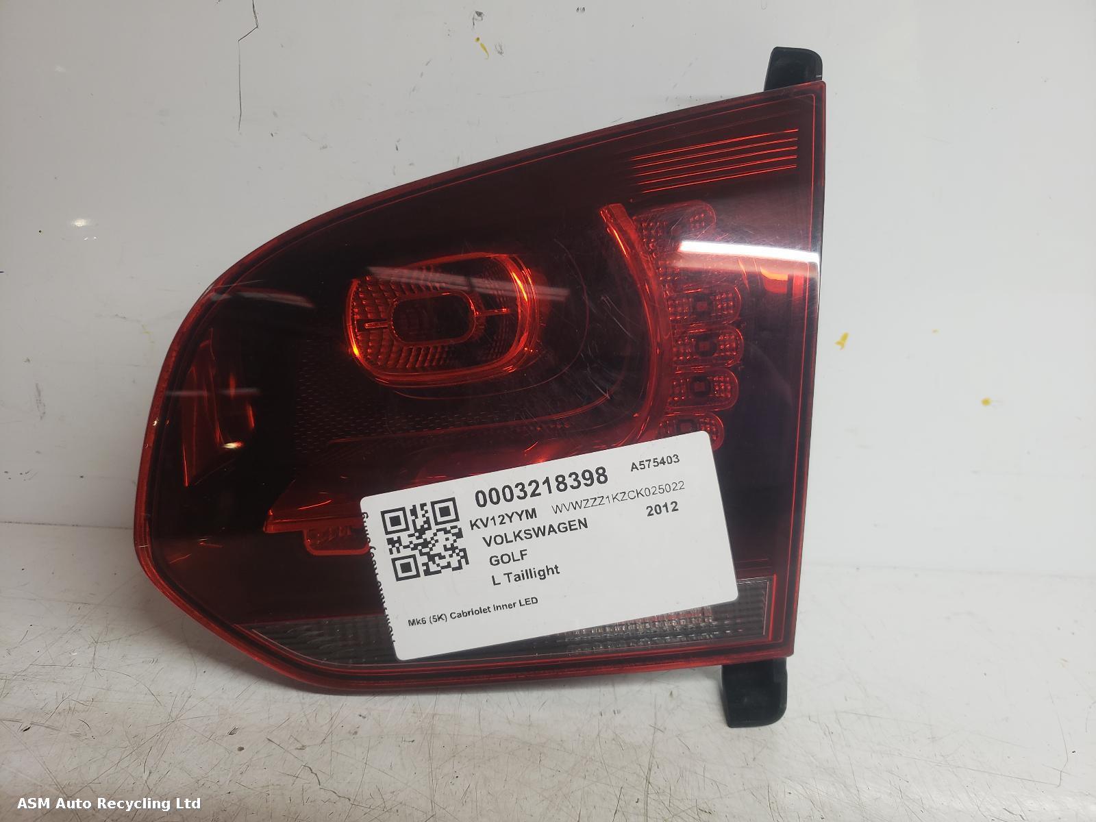 View Auto part L Taillight Volkswagen Golf 2012