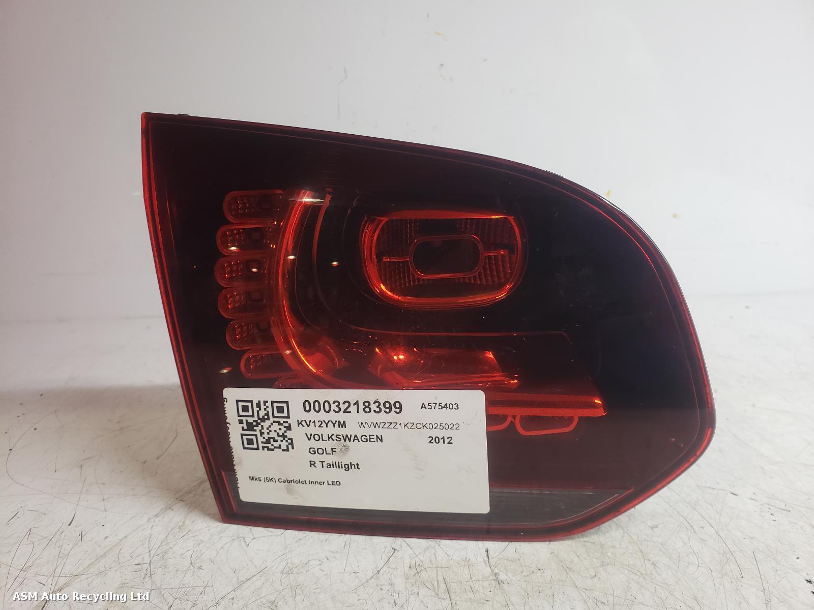 View Auto part R Taillight Volkswagen Golf 2012