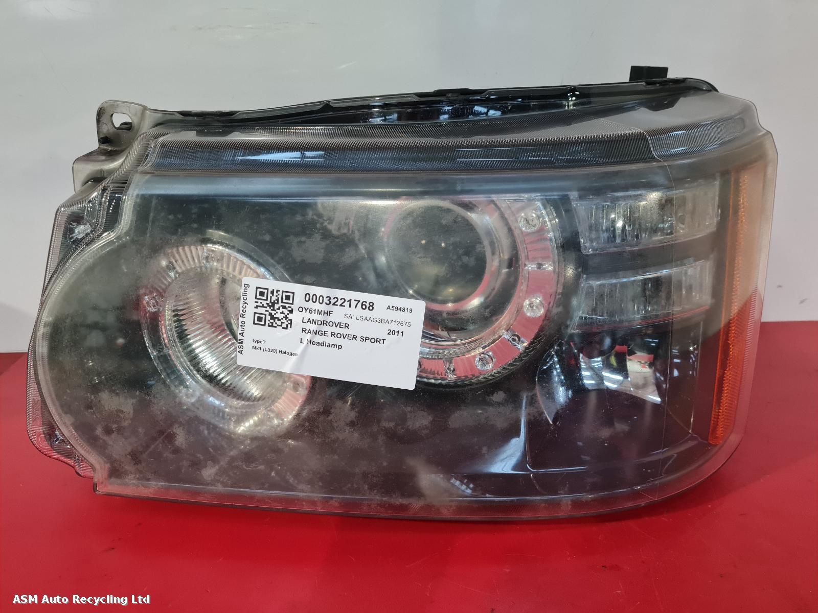 View Auto part L Headlamp Land Rover Range Rover Sport 2011