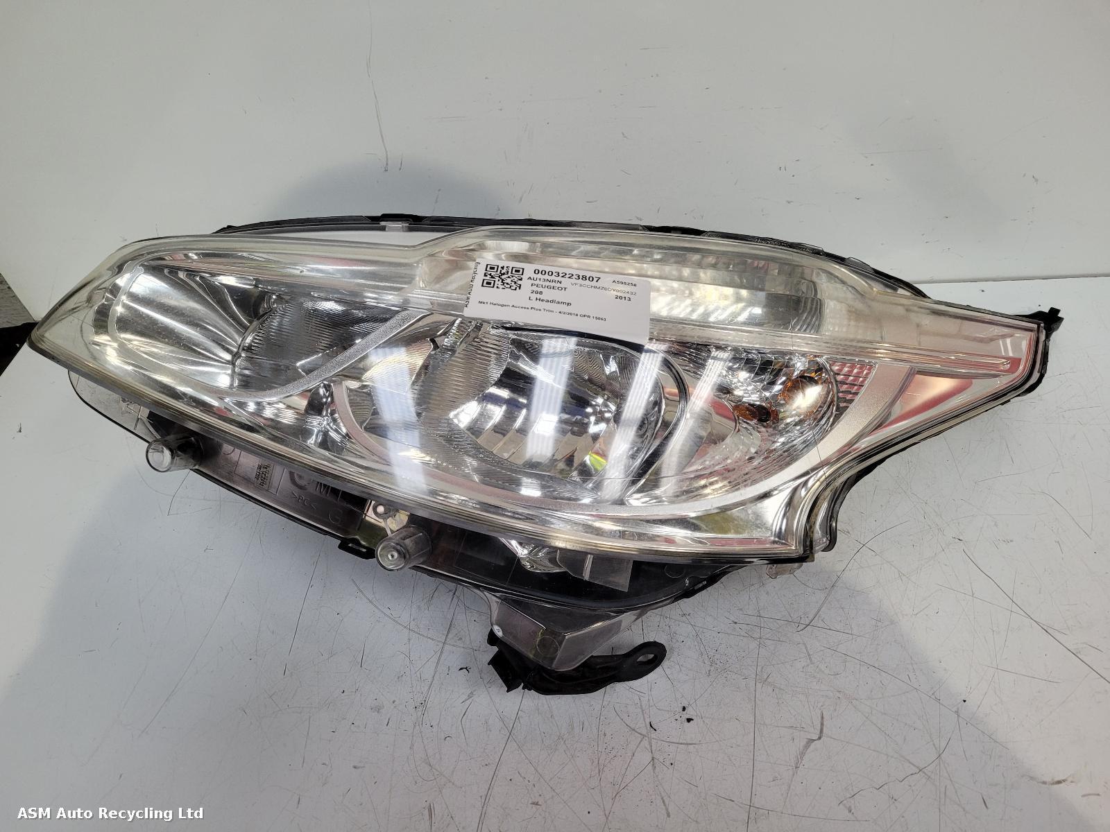 View Auto part L Headlamp Peugeot 208 2013