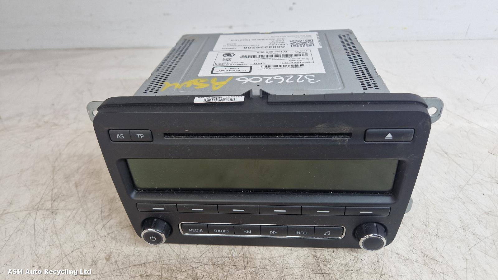 View Auto part A/V Equipment Skoda Fabia 2015