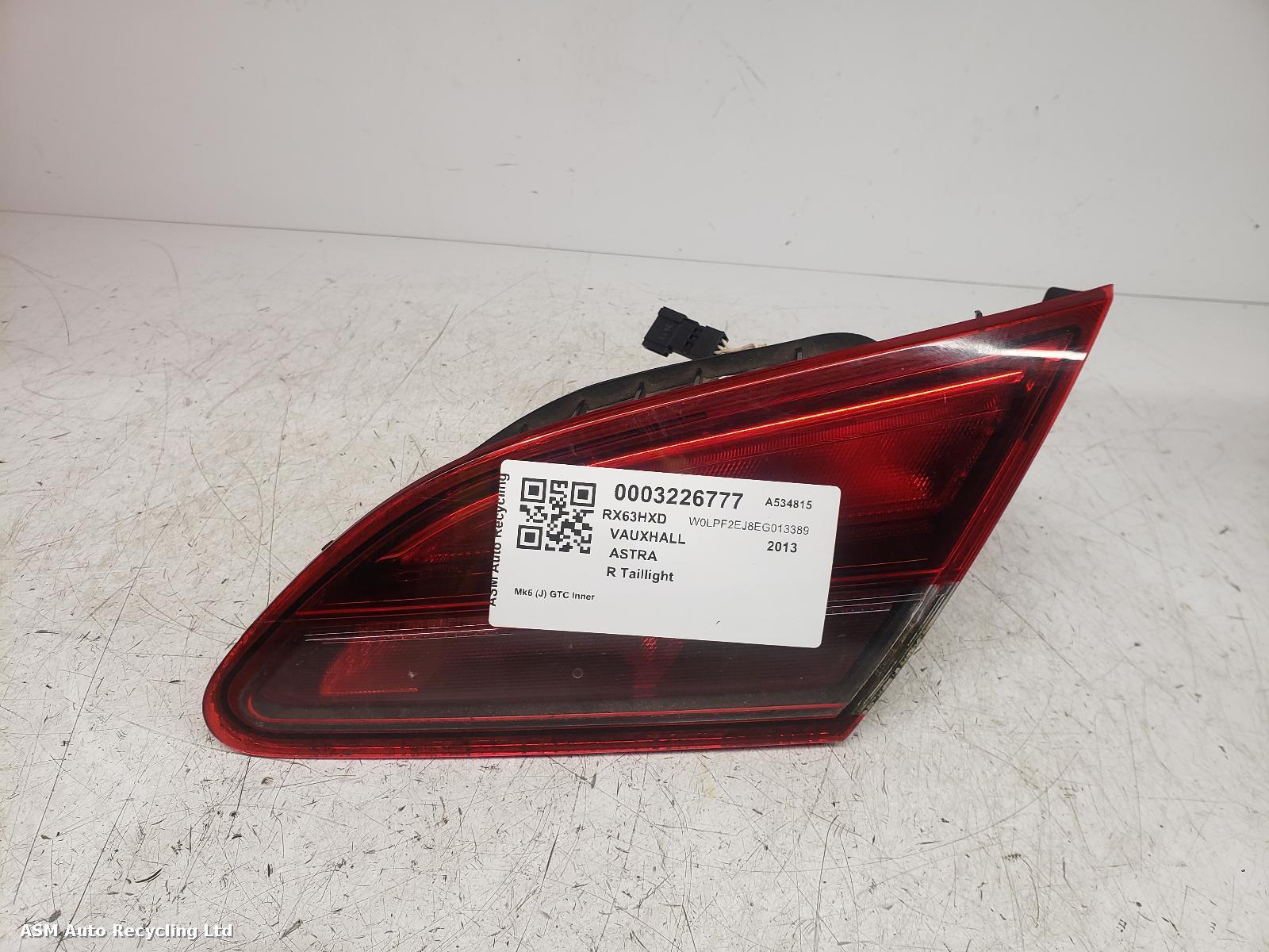View Auto part R Taillight Vauxhall Astra 2013