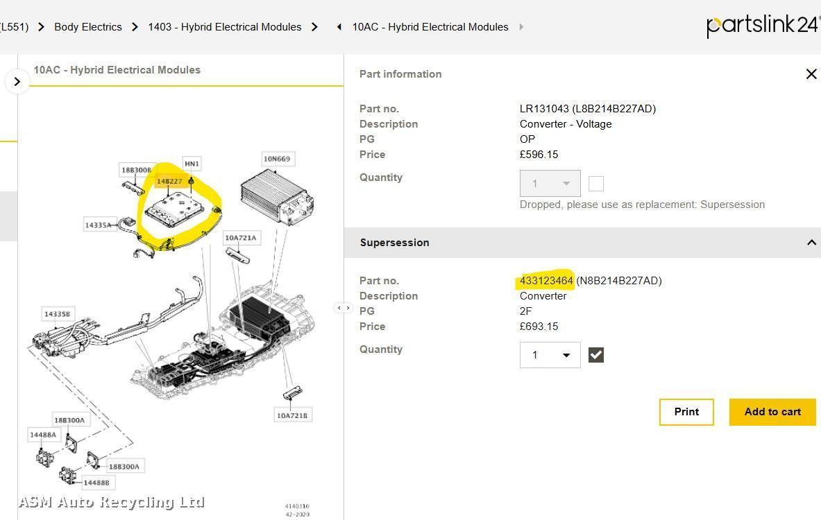 View Auto part EV/Hybrid Electronic Inverter Unit Land Rover Range Rover Evoque 2023