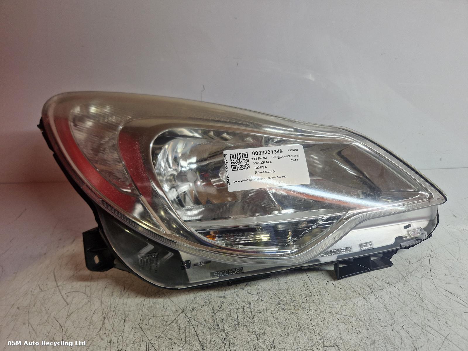 View Auto part R Headlamp Vauxhall Corsa 2012