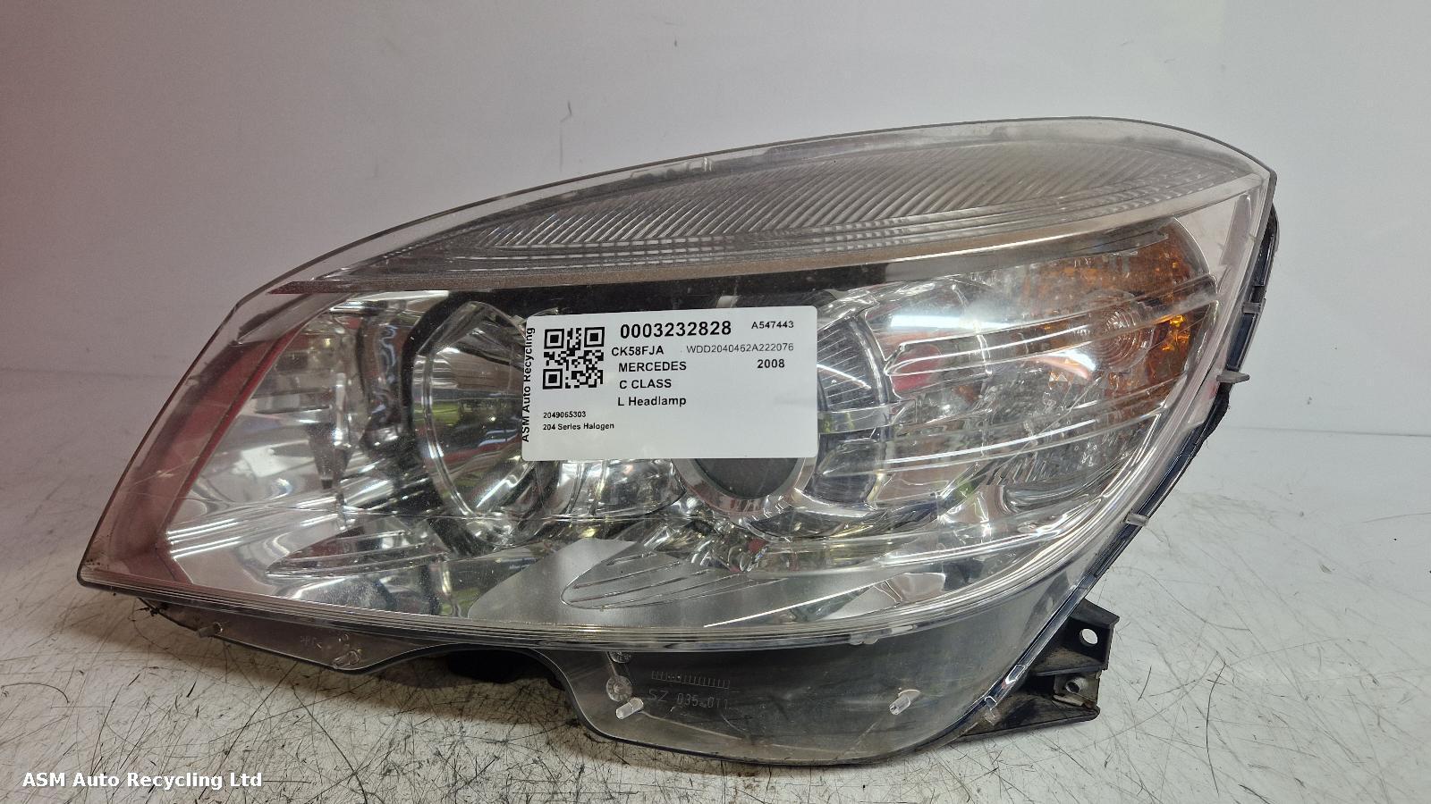 View Auto part L Headlamp Mercedes C Class 2008