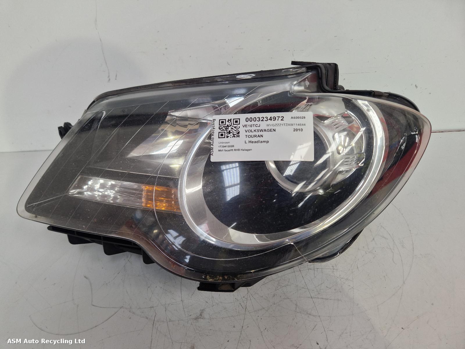View Auto part L Headlamp Volkswagen Touran 2010