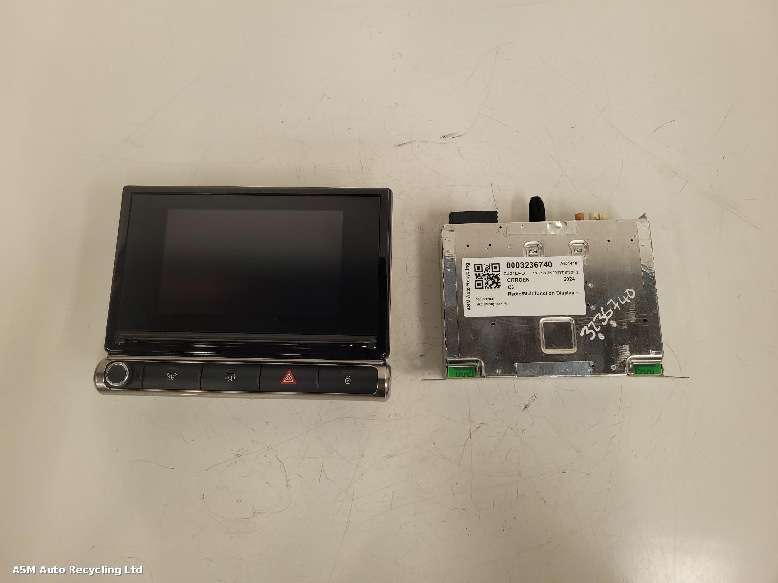 View Auto part Radio Display Citroen C3 2024