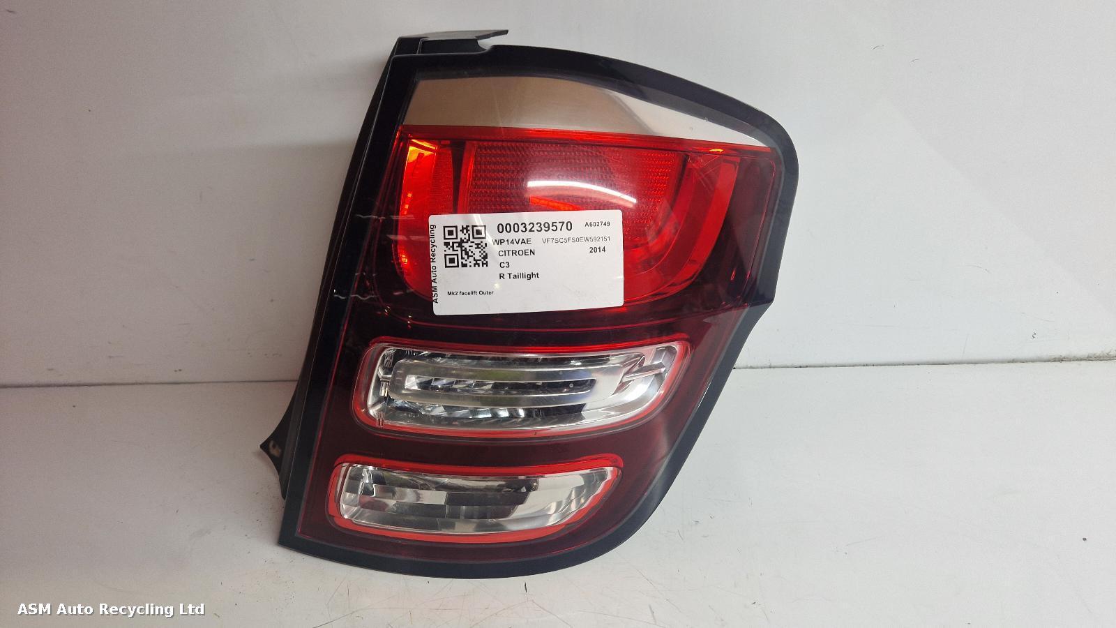 View Auto part R Taillight Citroen C3 2014