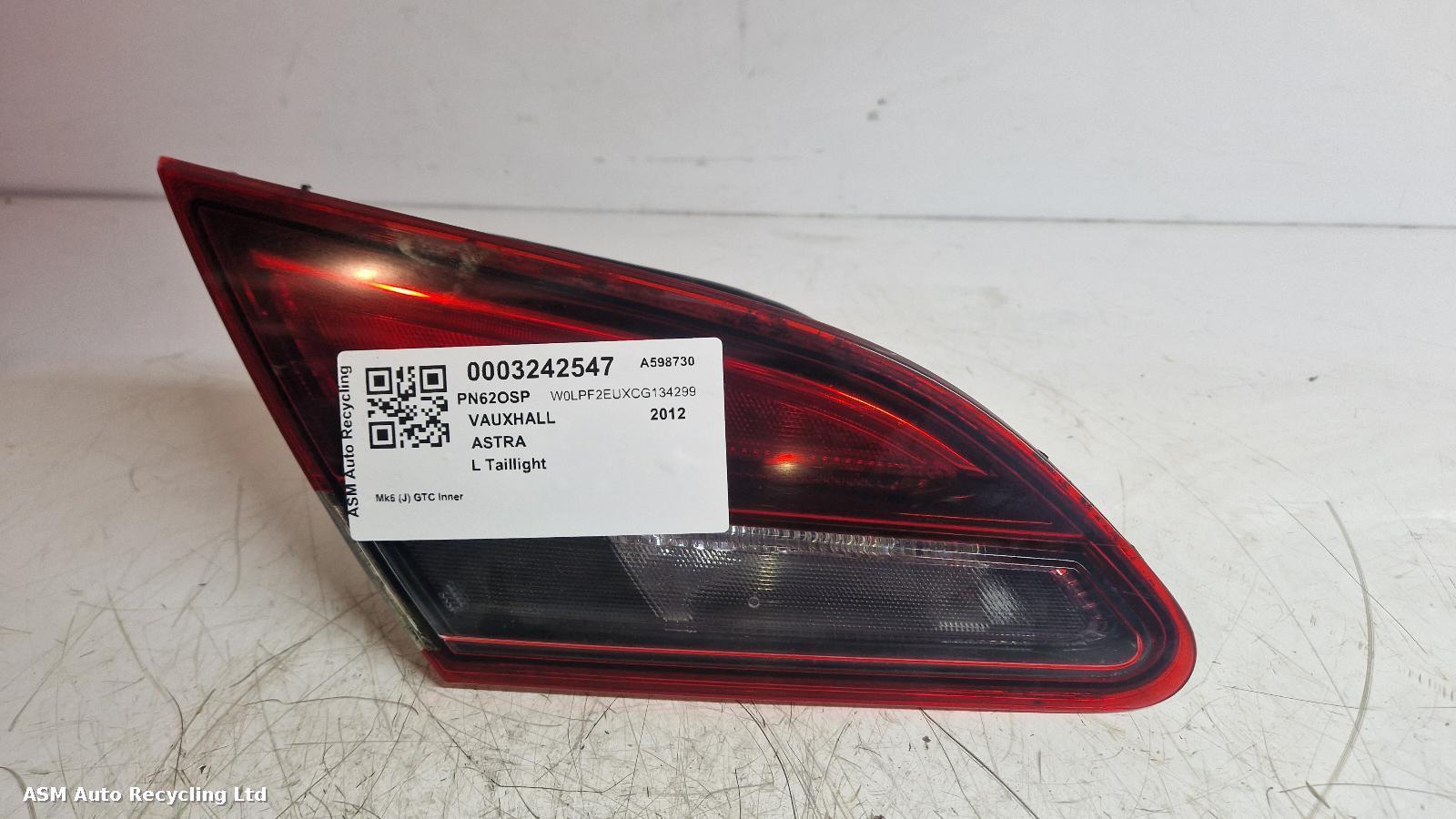 View Auto part L Taillight Vauxhall Astra 2012