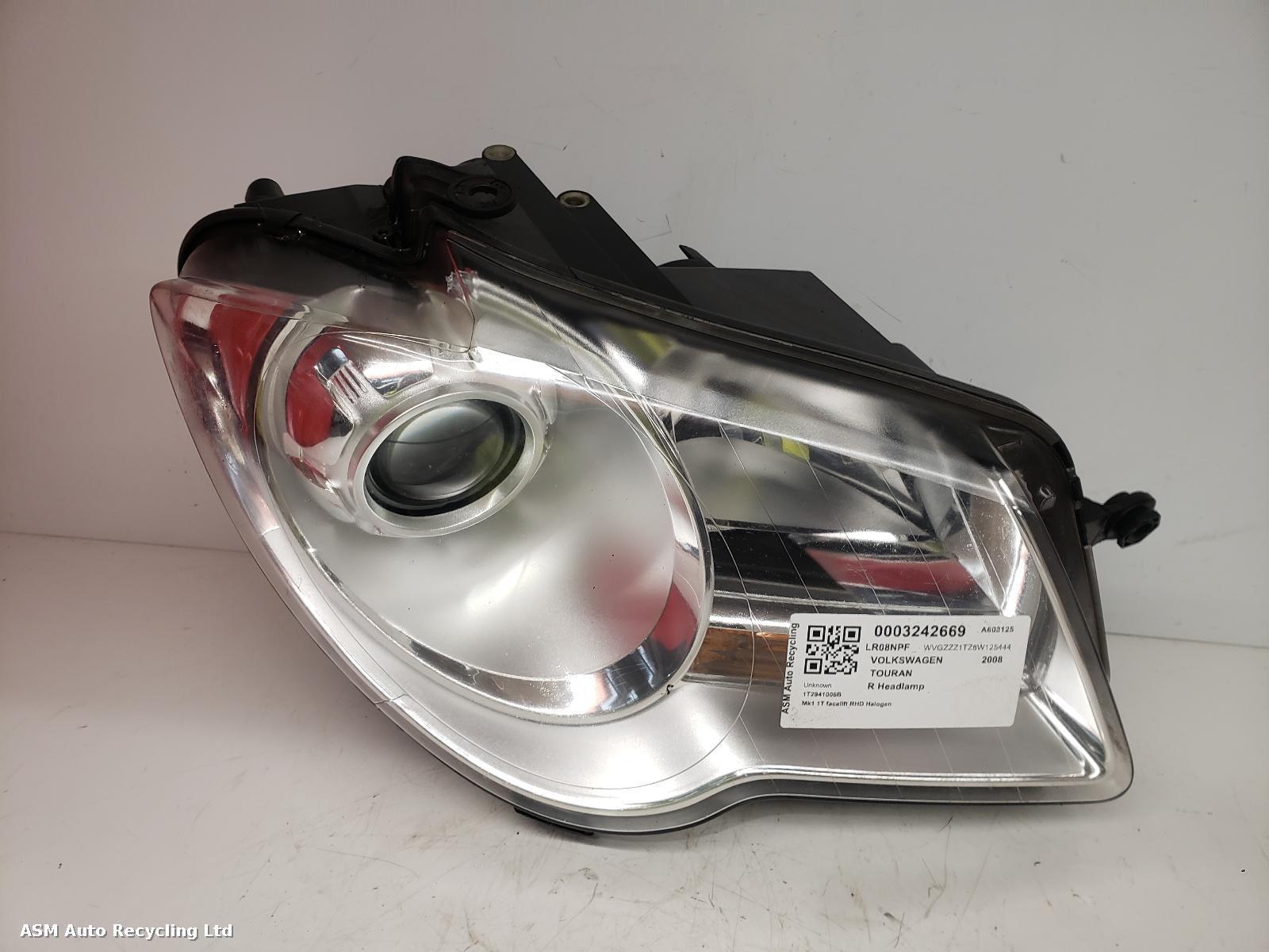 View Auto part R Headlamp Volkswagen Touran 2008