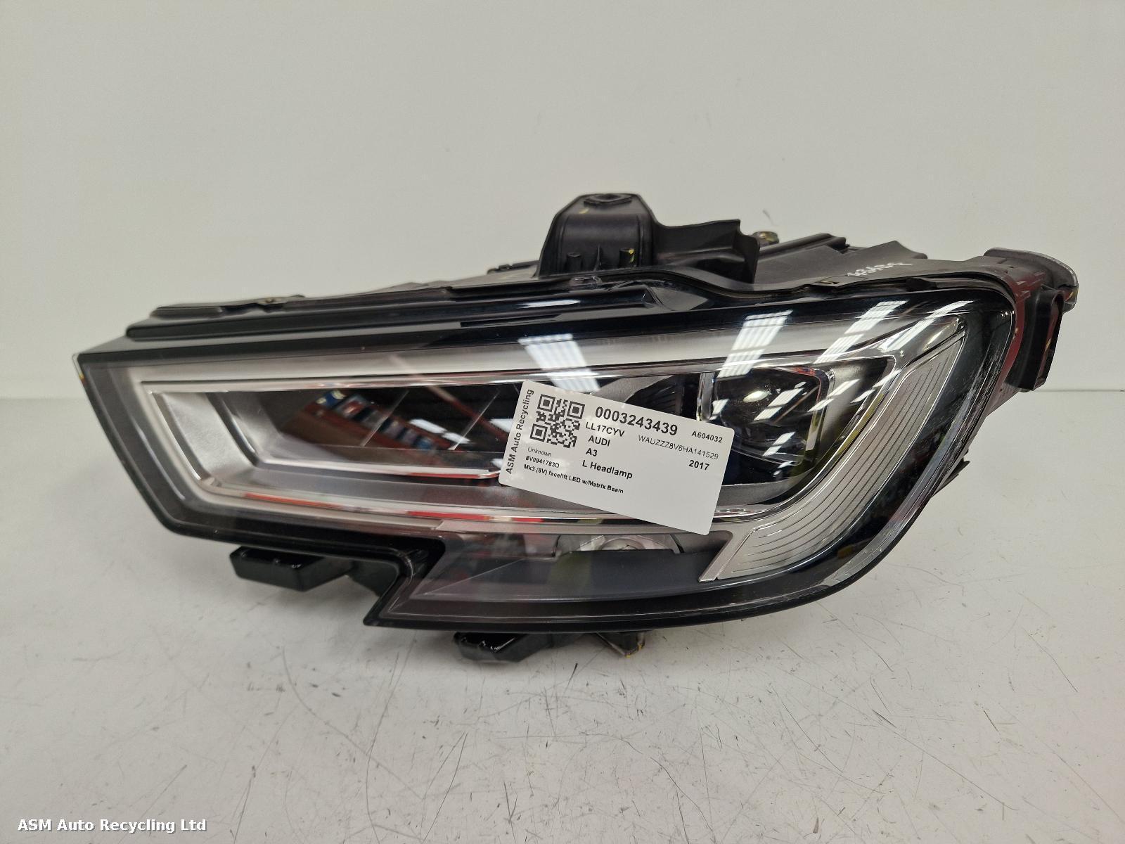 View Auto part L Headlamp Audi A3 2017