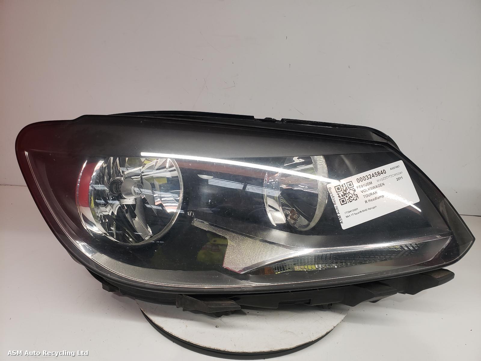 View Auto part R Headlamp Volkswagen Touran 2011