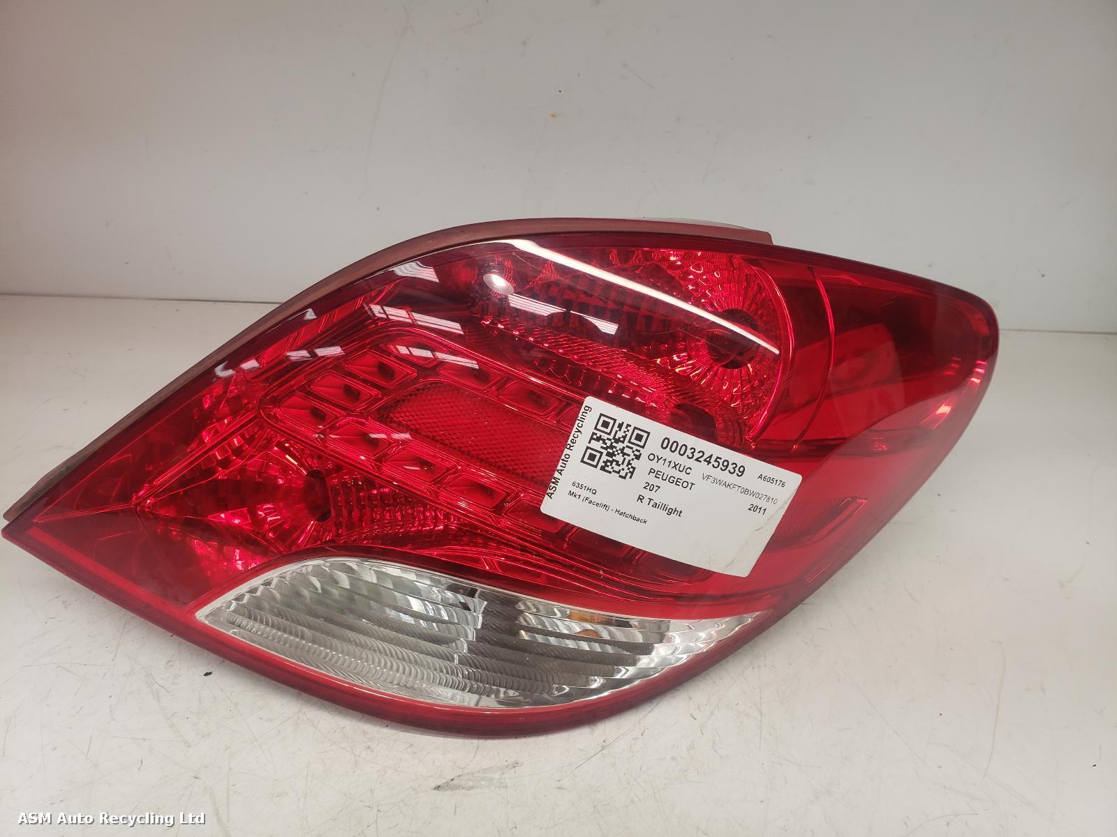 View Auto part R Taillight Peugeot 207 2011