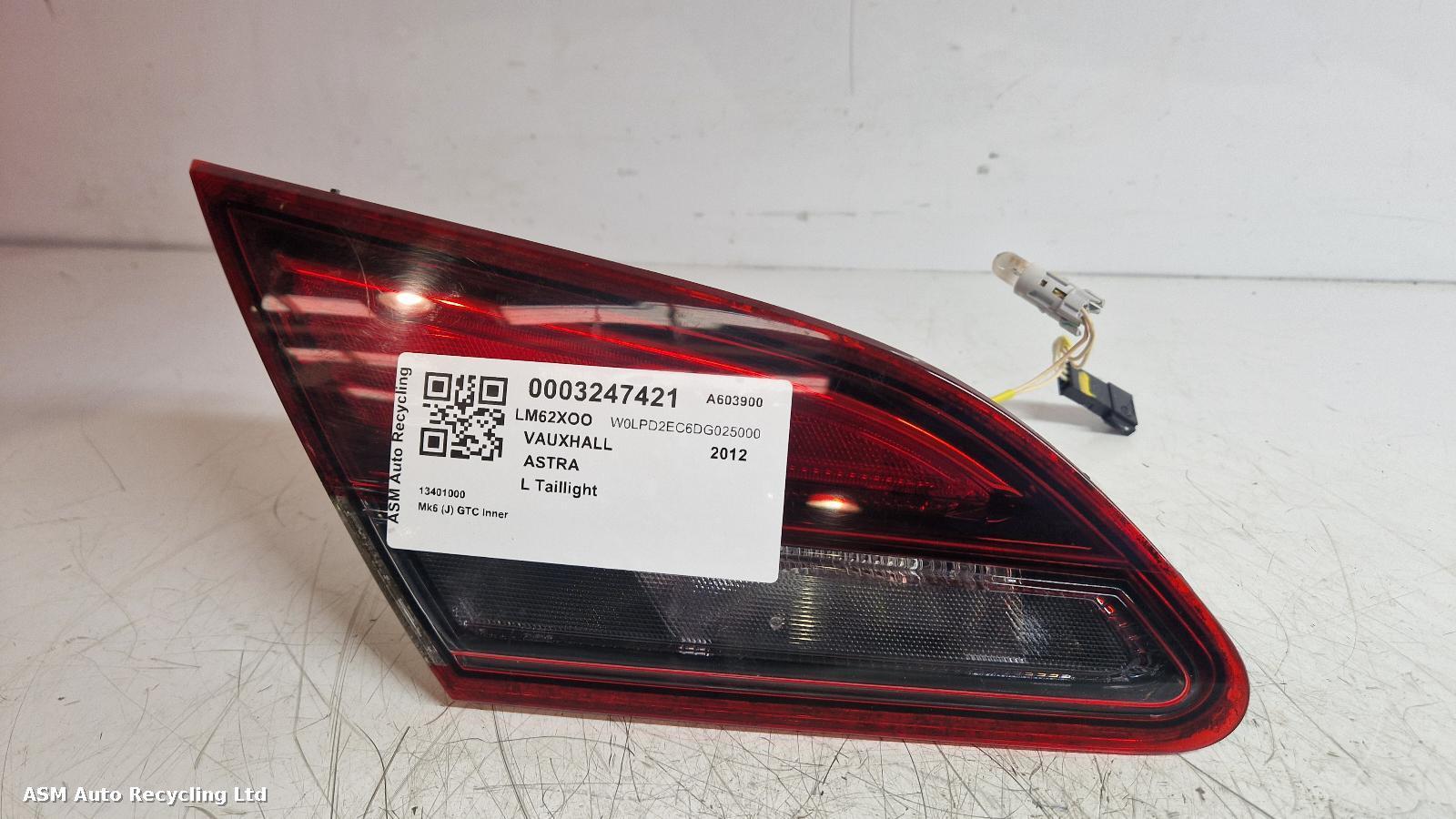 View Auto part L Taillight Vauxhall Astra 2012