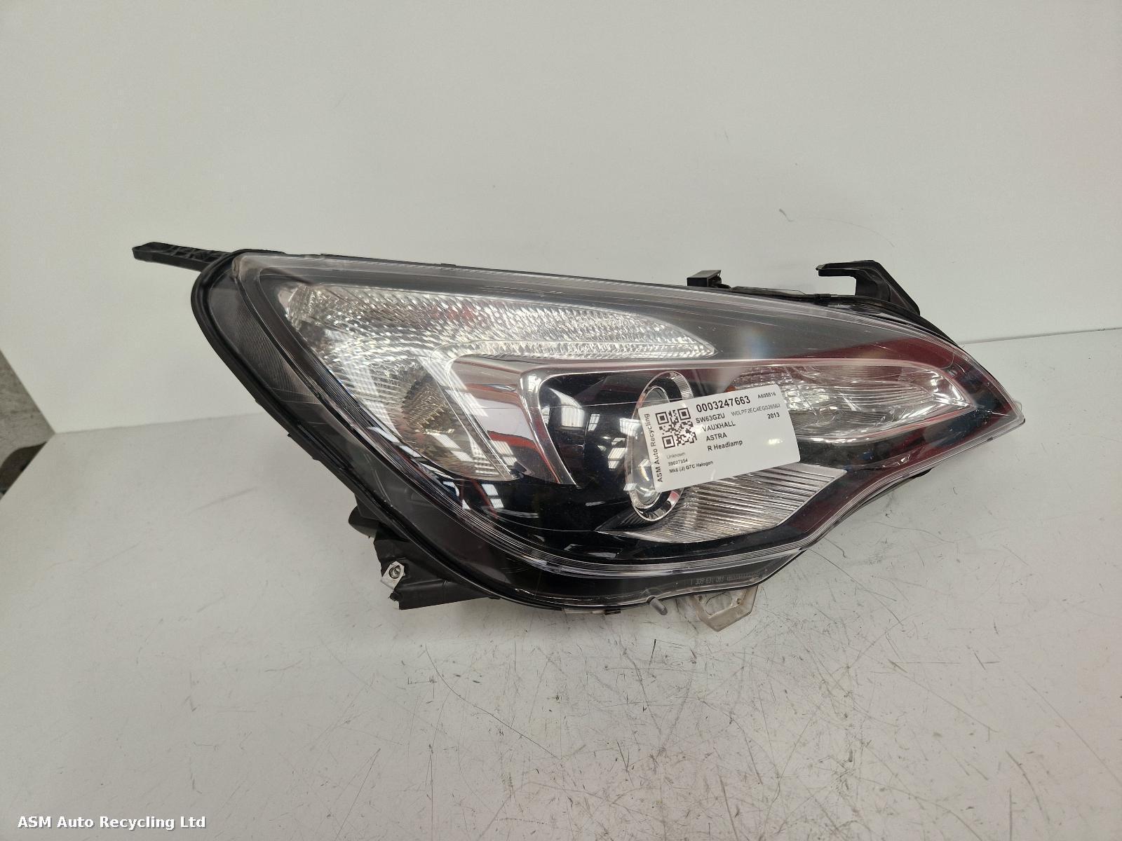 View Auto part R Headlamp Vauxhall Astra 2013