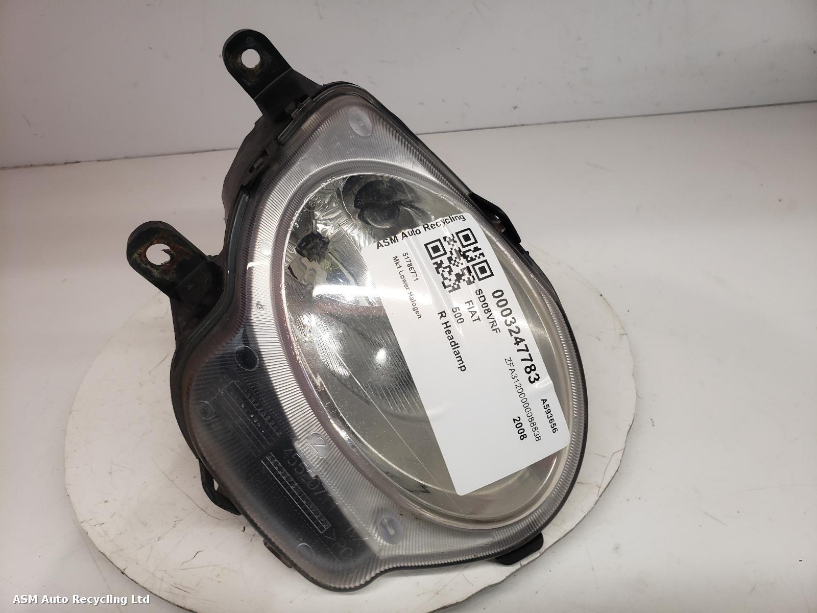 View Auto part R Headlamp Fiat 500 2008