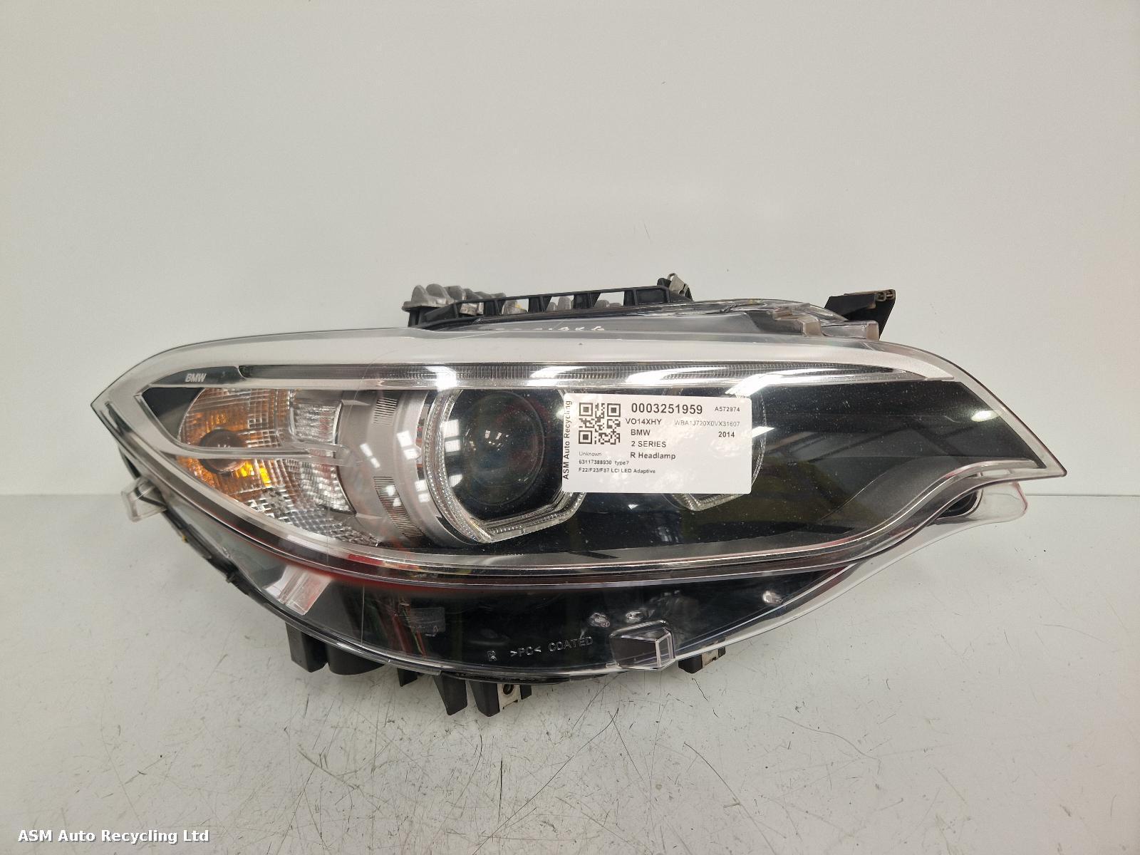 View Auto part R Headlamp Bmw 2 Series 2014
