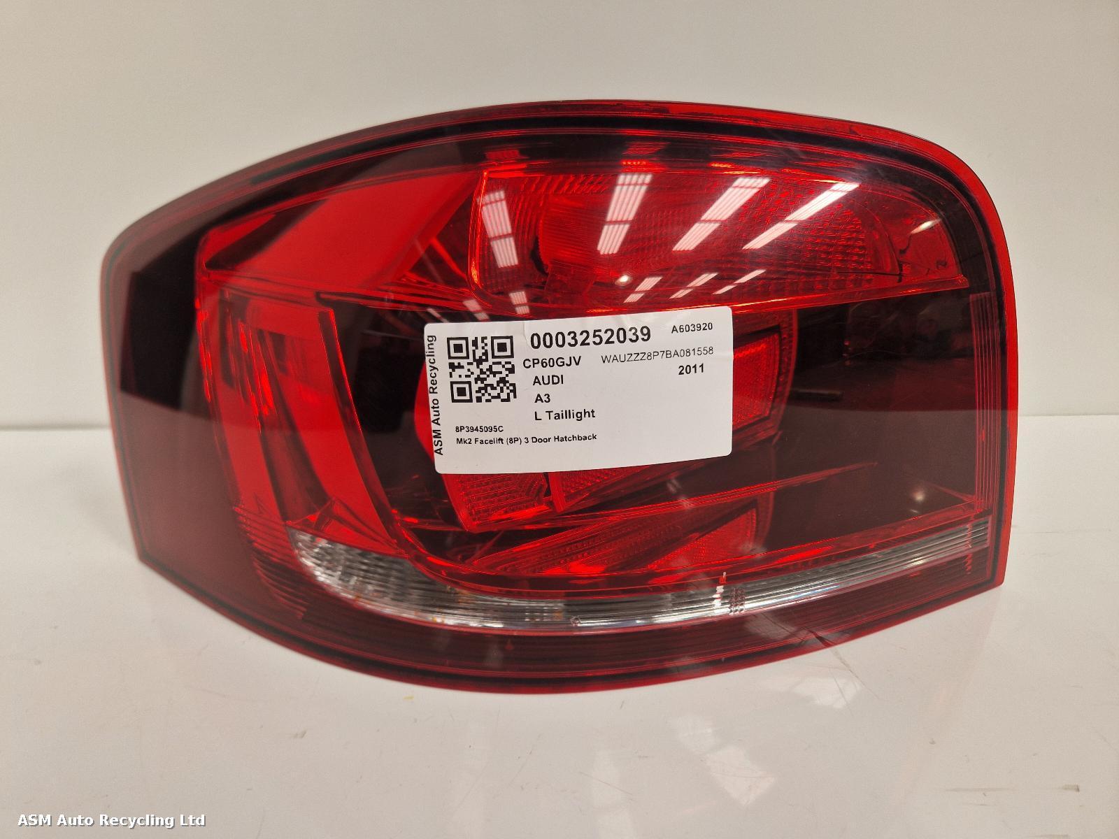 View Auto part L Taillight Audi A3 2011
