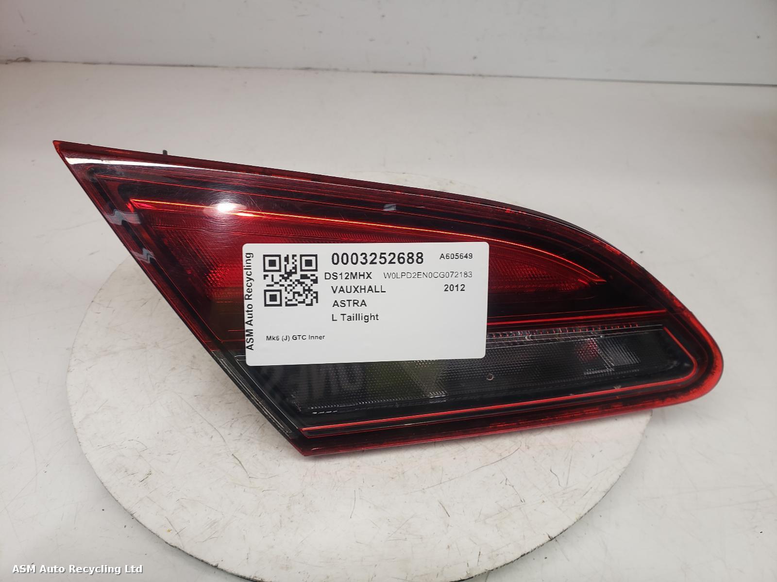 View Auto part L Taillight Vauxhall Astra 2012