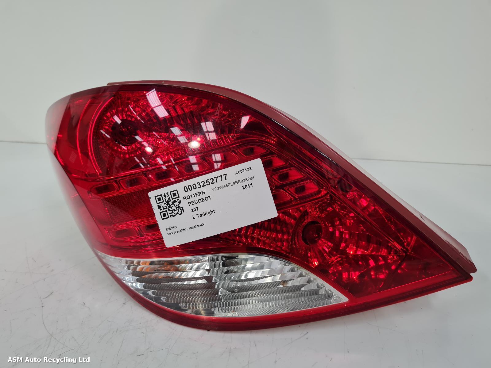 View Auto part L Taillight Peugeot 207 2011
