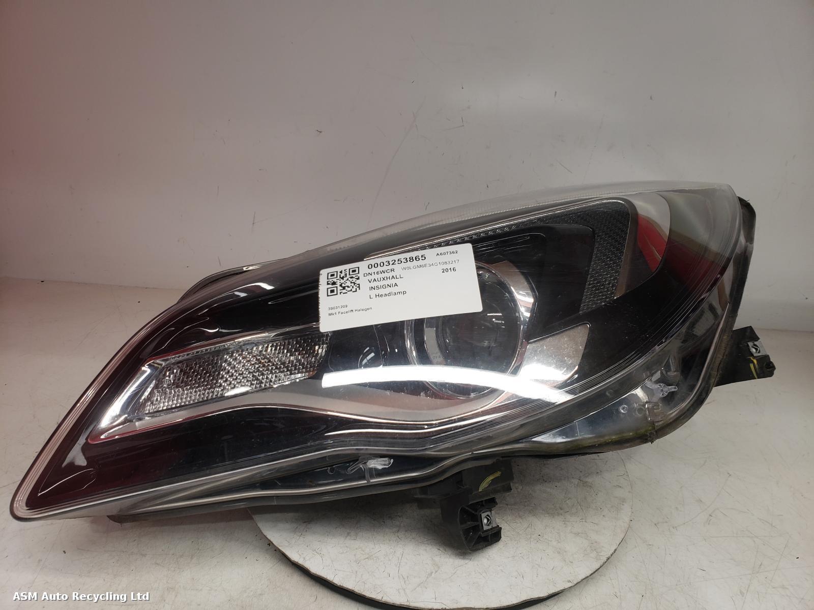 View Auto part L Headlamp Vauxhall Insignia 2016