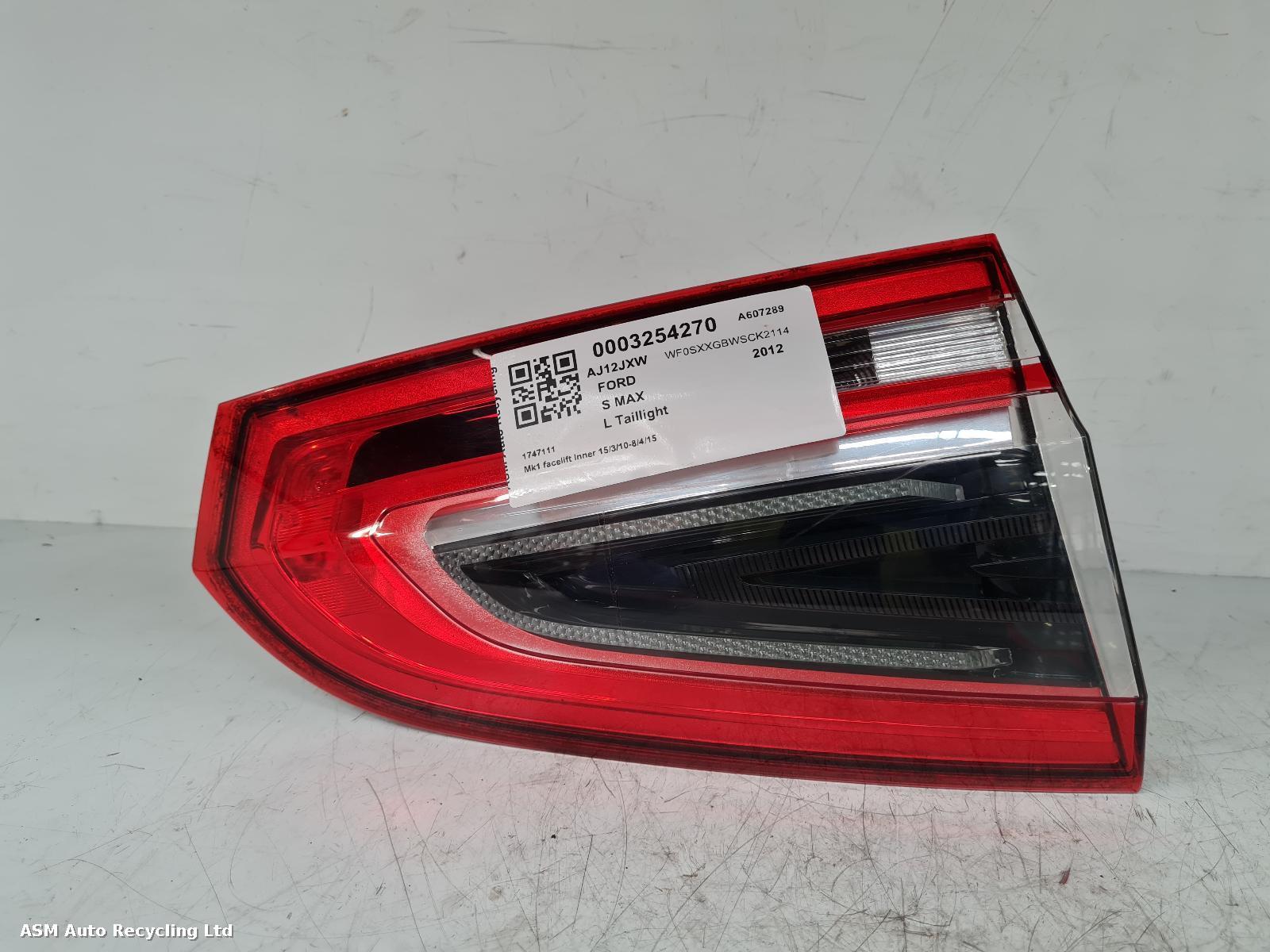 View Auto part L Taillight Ford S Max 2012