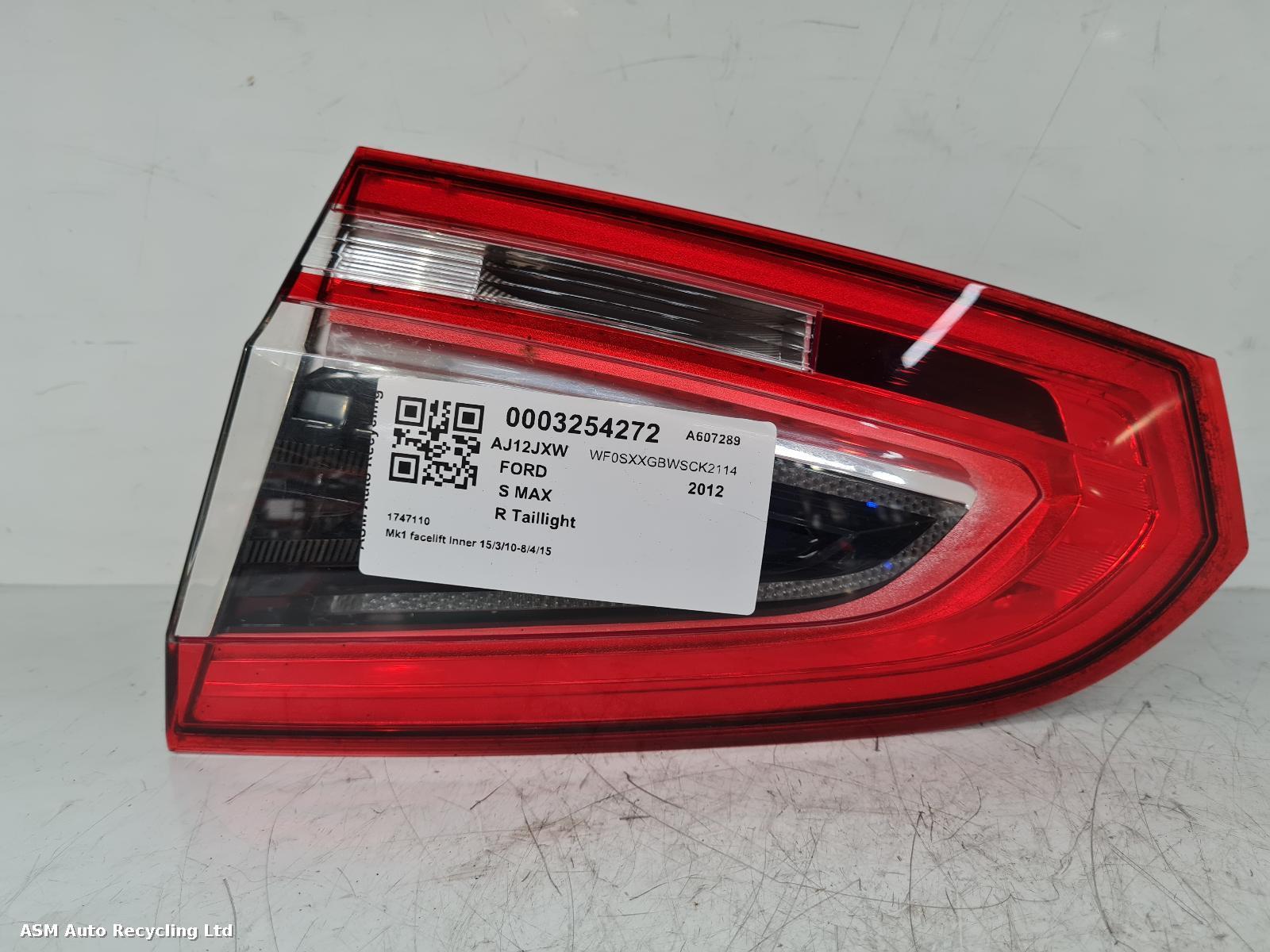 View Auto part R Taillight Ford S Max 2012