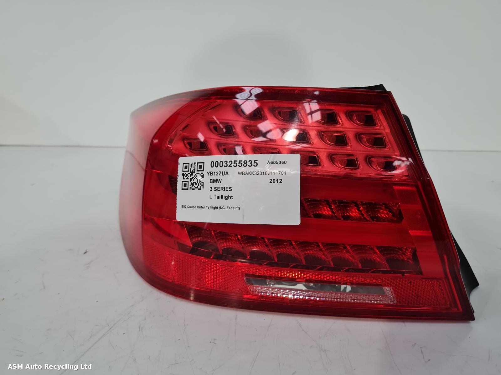 View Auto part L Taillight Bmw 3 Series 2012
