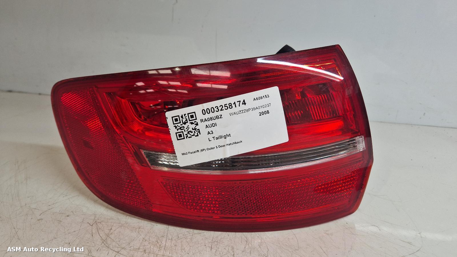View Auto part L Taillight Audi A3 2008