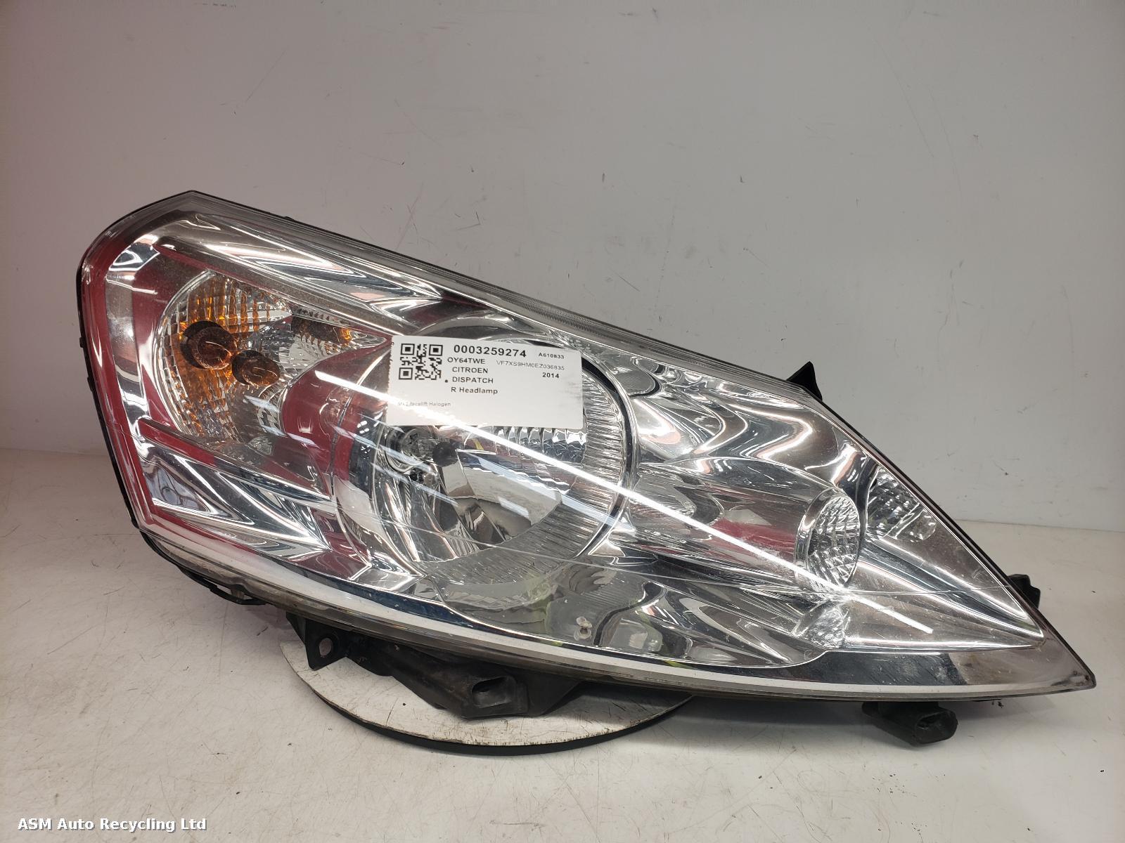 View Auto part R Headlamp Citroen Dispatch 2014