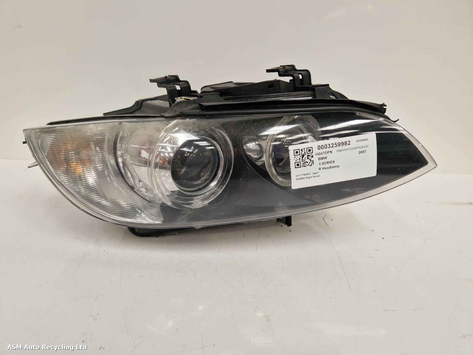 View Auto part R Headlamp Bmw 3 Series 2007