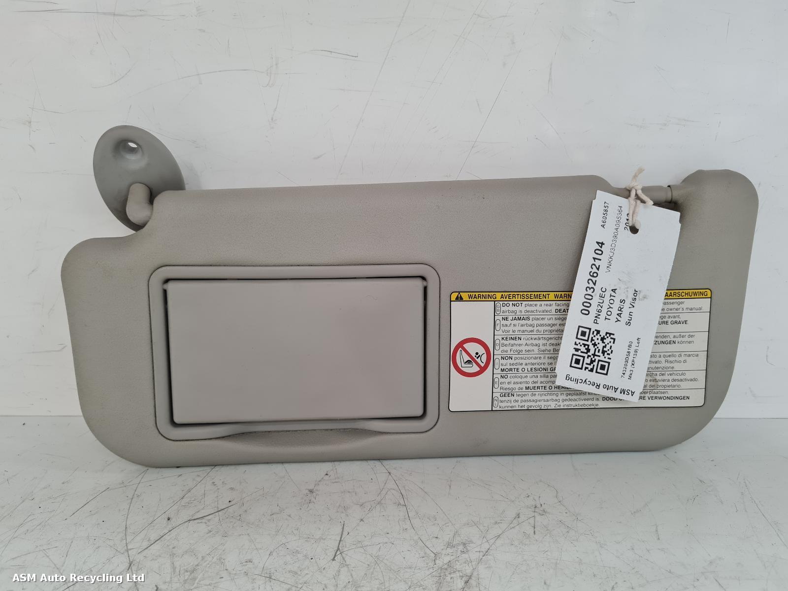 View Auto part Sun visor Toyota Yaris 2012
