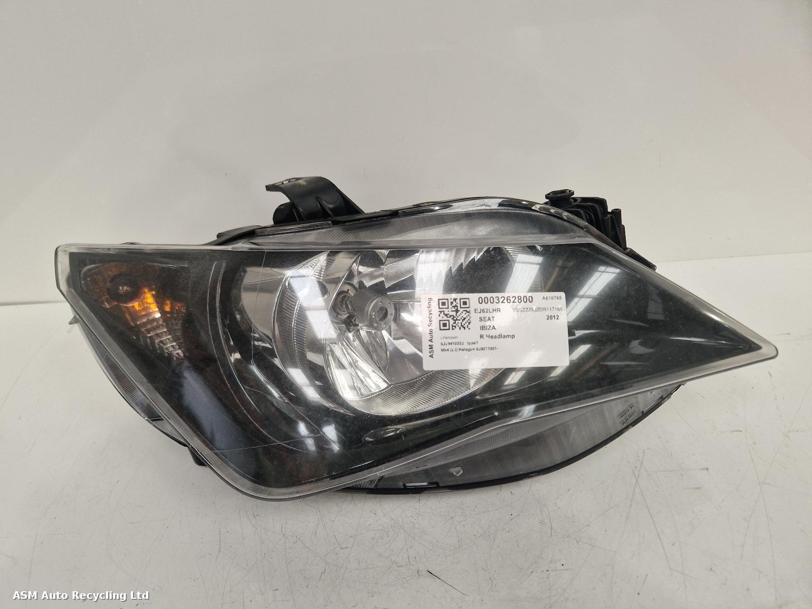 View Auto part R Headlamp Seat Ibiza 2012