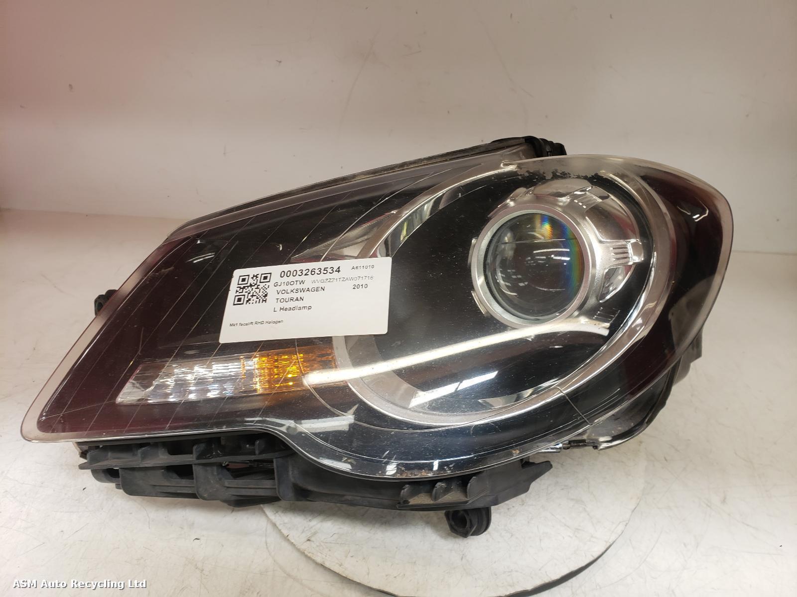 View Auto part L Headlamp Volkswagen Touran 2010