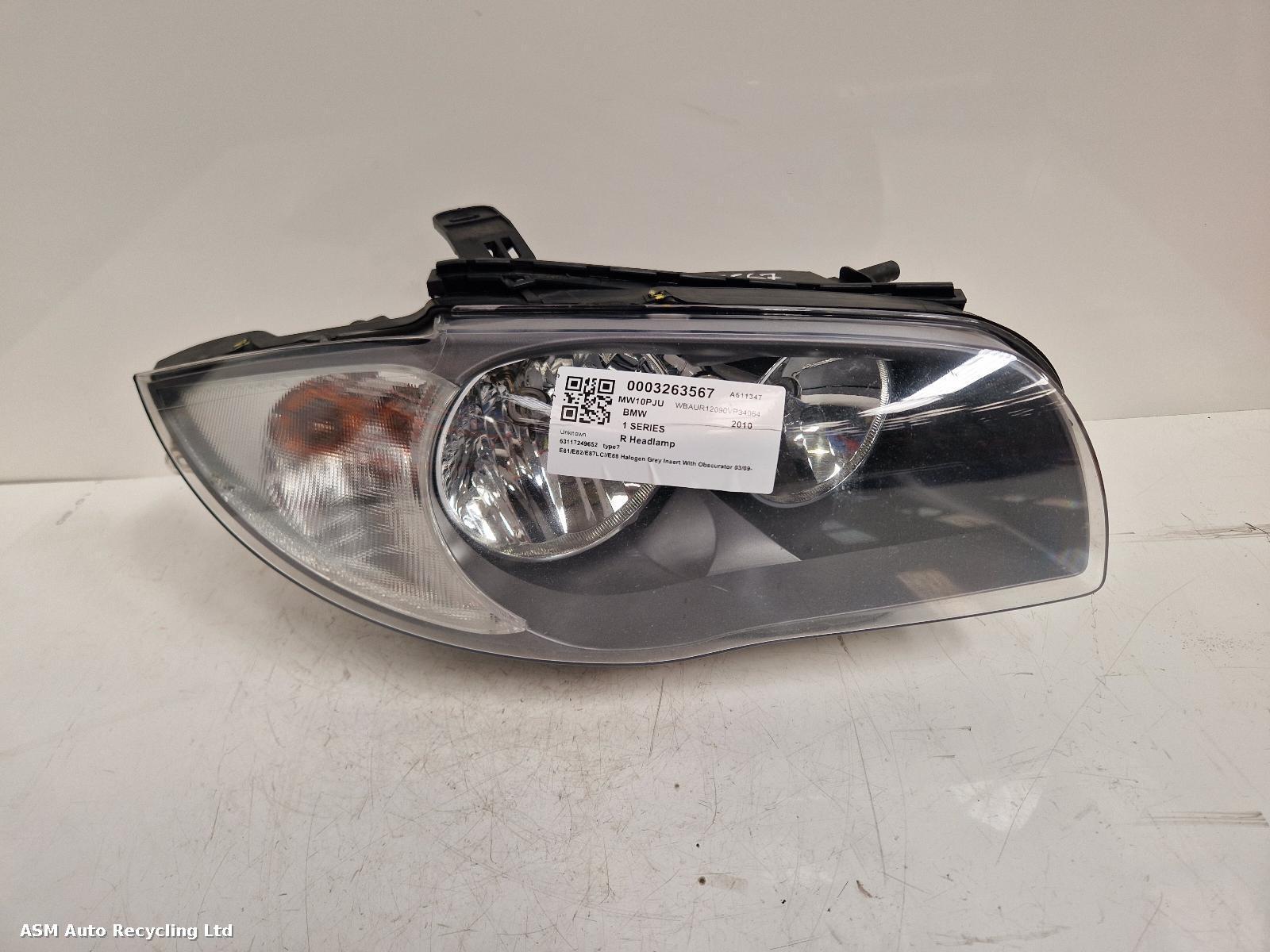 View Auto part R Headlamp Bmw 1 Series 2010