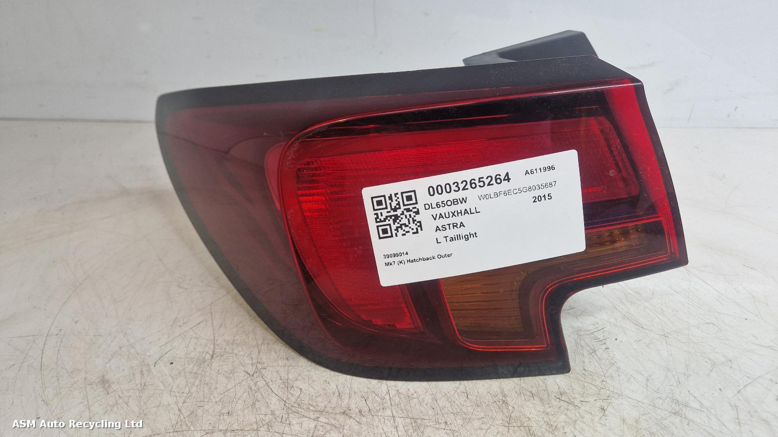 View Auto part L Taillight Vauxhall Astra 2015