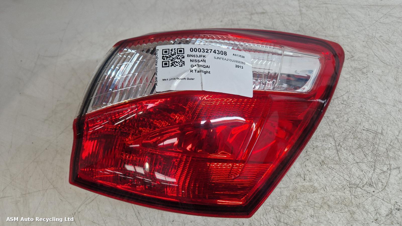 View Auto part R Taillight Nissan Qashqai 2013